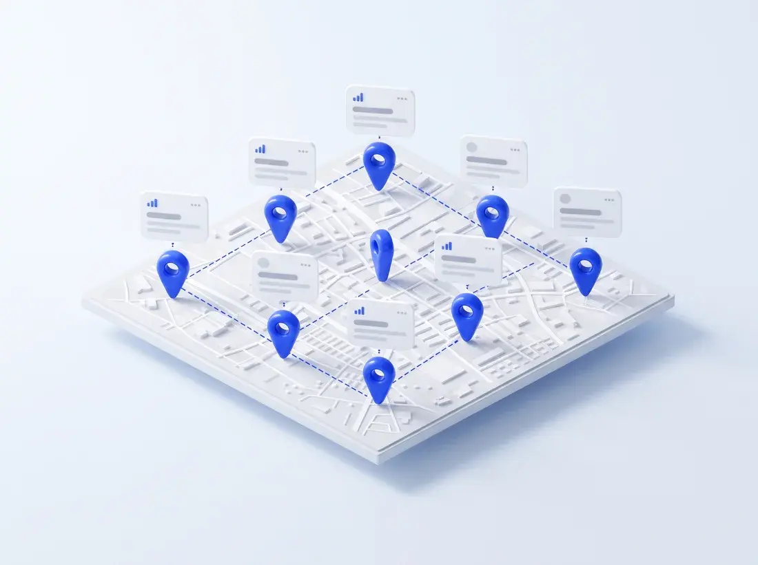 Local groups mapped across a service area